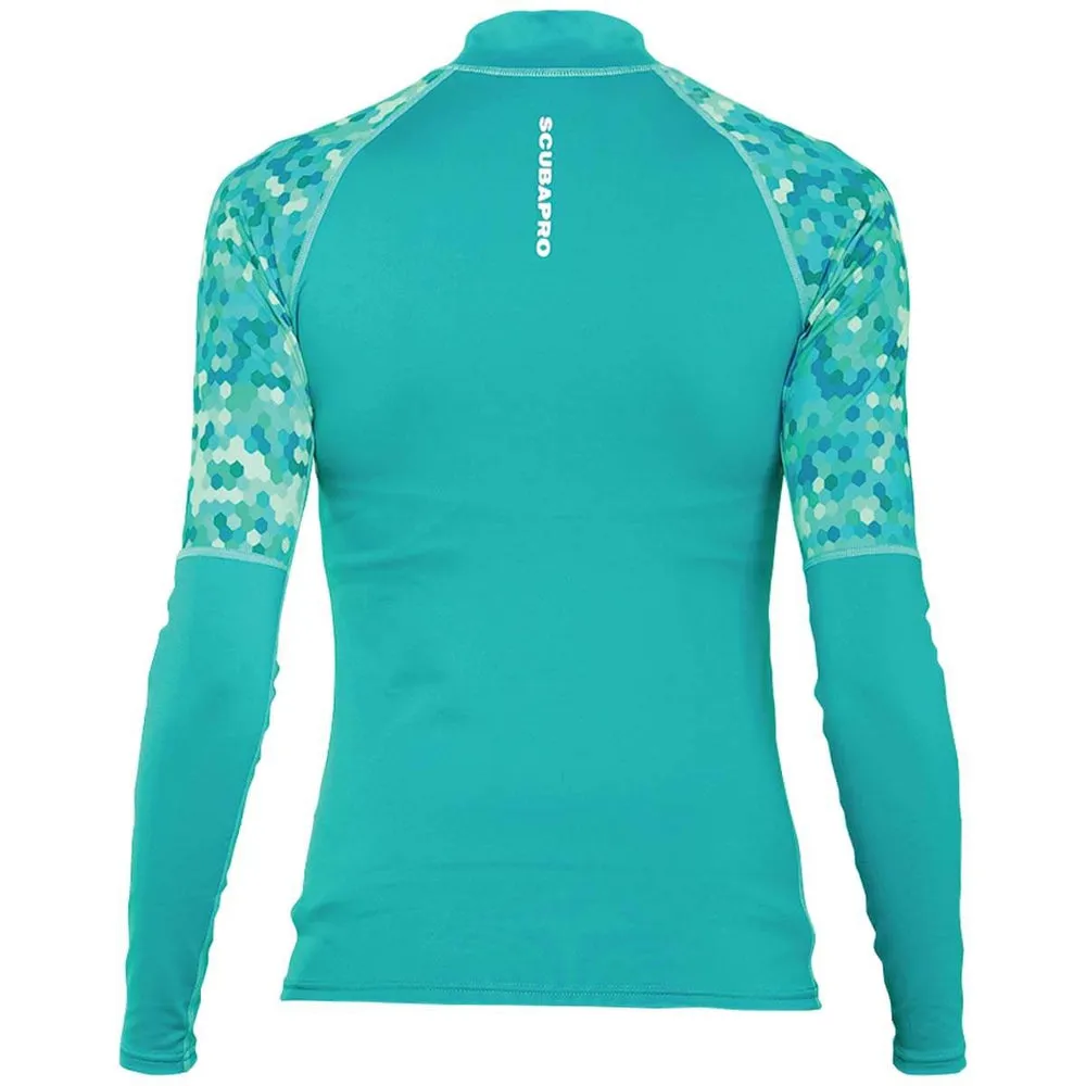 Used ScubaPro Rash Guard Womens, Long Sleeve (UPF50) - Teal Size S