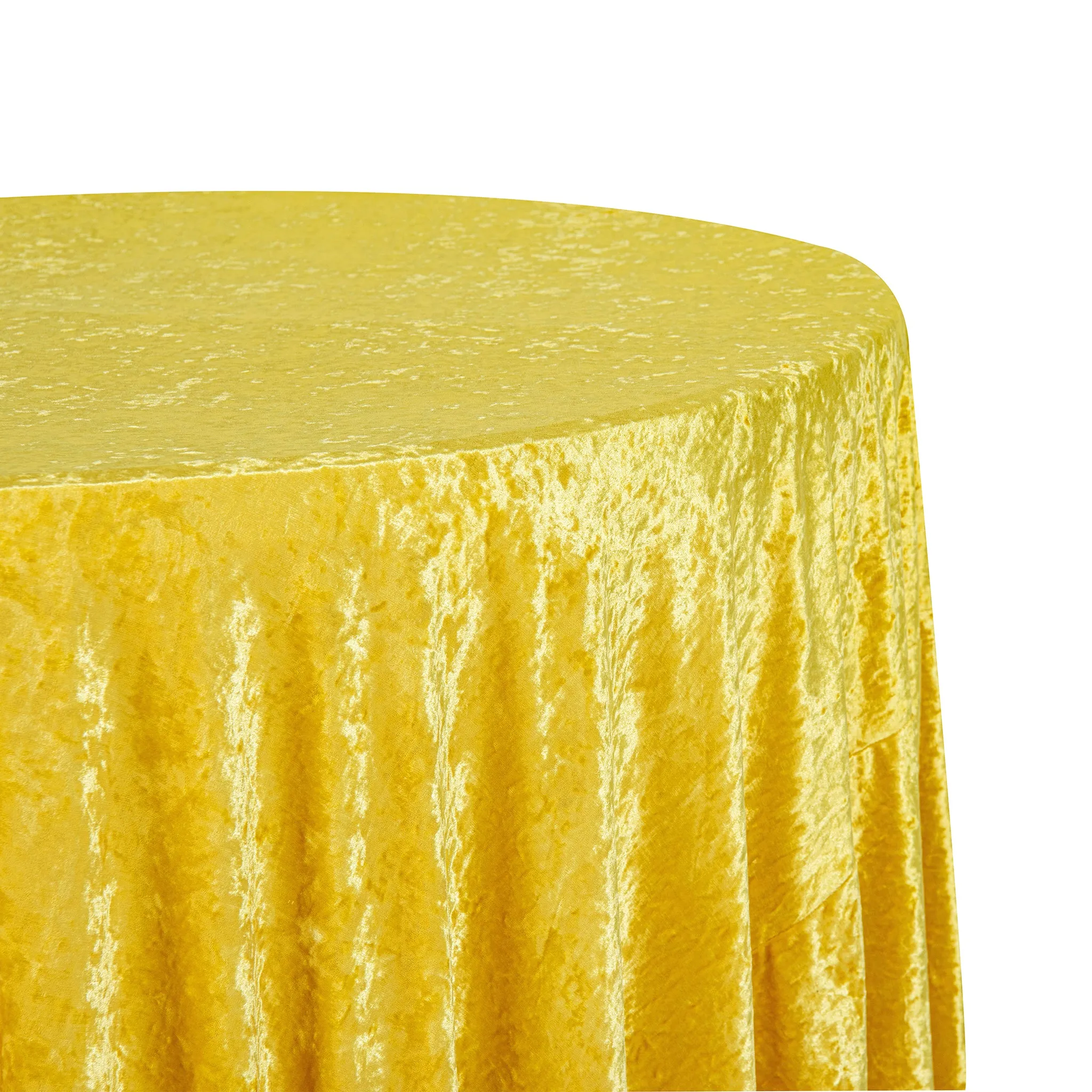 Velvet 120" Round Tablecloth - Canary Yellow