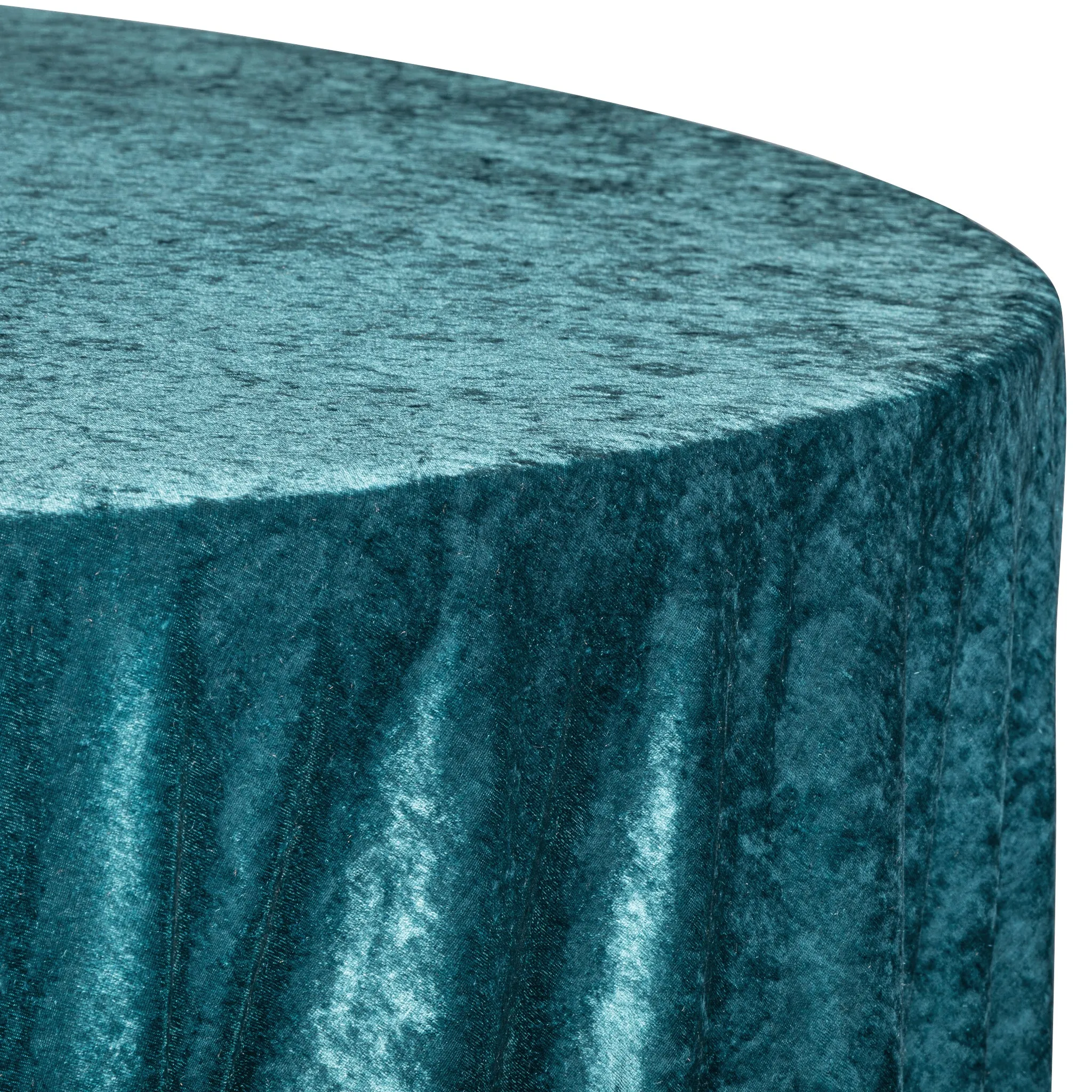 Velvet 120" Round Tablecloth - Dark Turquoise