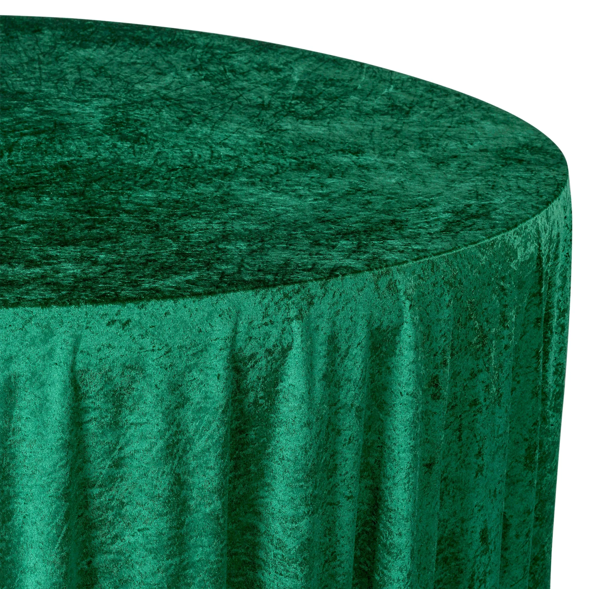 Velvet 120" Round Tablecloth - Emerald Green