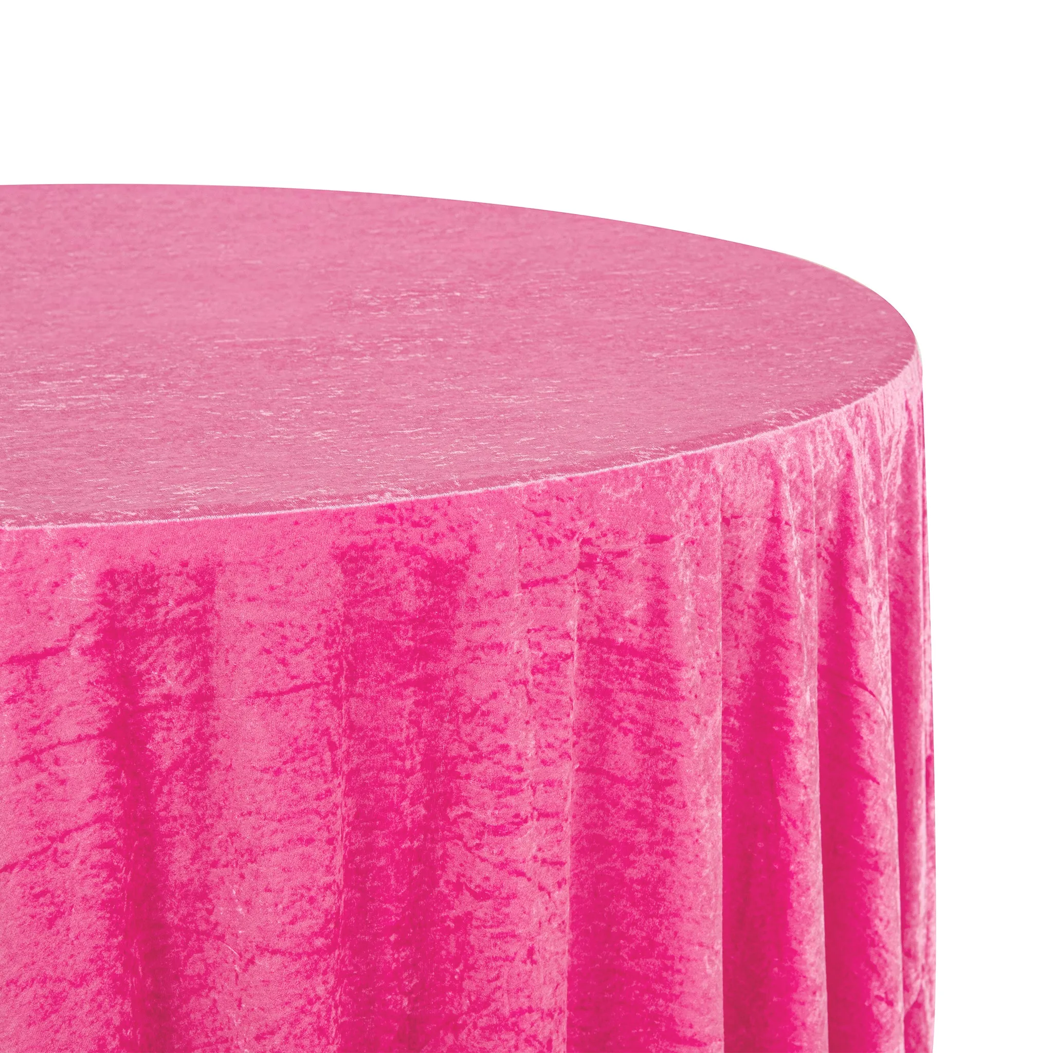 Velvet 120" Round Tablecloth - Fuchsia
