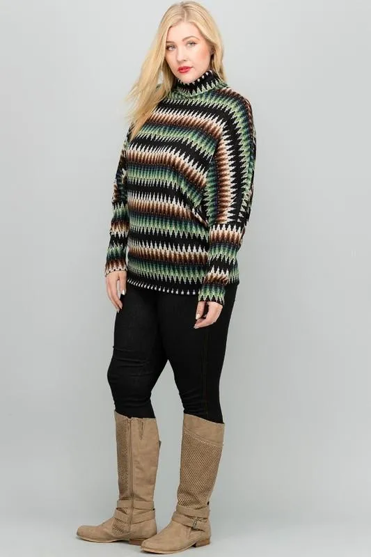 Vibrant Turtle Neck Top