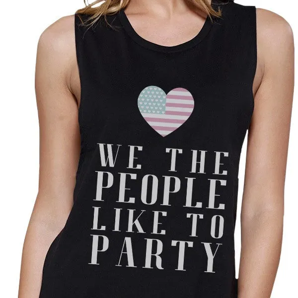 We The People Womens Funny Graphic 4th Of July Muscle Tank Top
