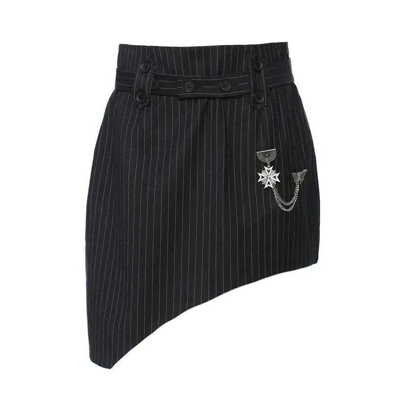 Wenkouban-Winter outfits Christmas Badge Pendant Back Metal Ring Striped Cropped Blazer