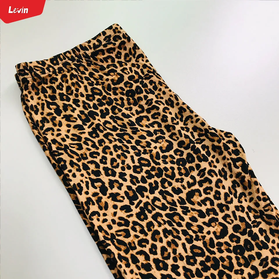 Women's Cotton Leopard Print Sport Biker Shorts