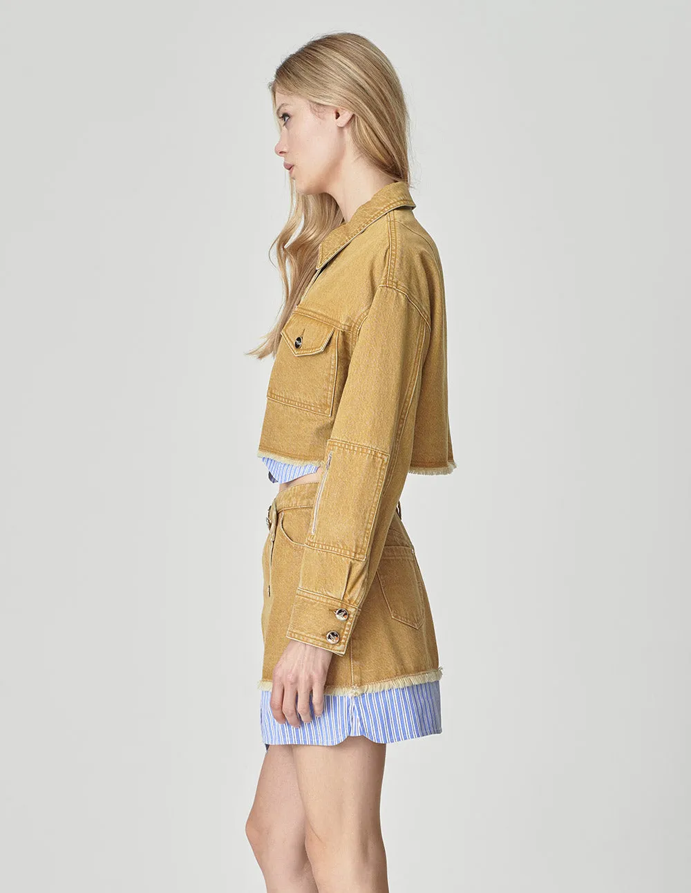 Women's Patchwork Washed Denim Jacket