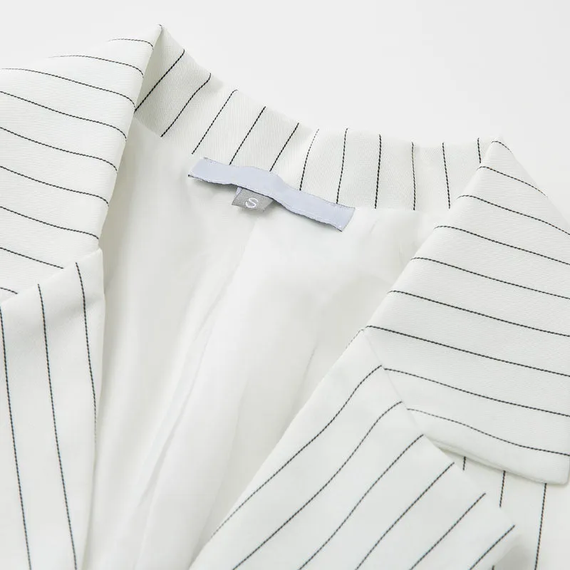 Women's Summer Belted Short Blazer With Pockets