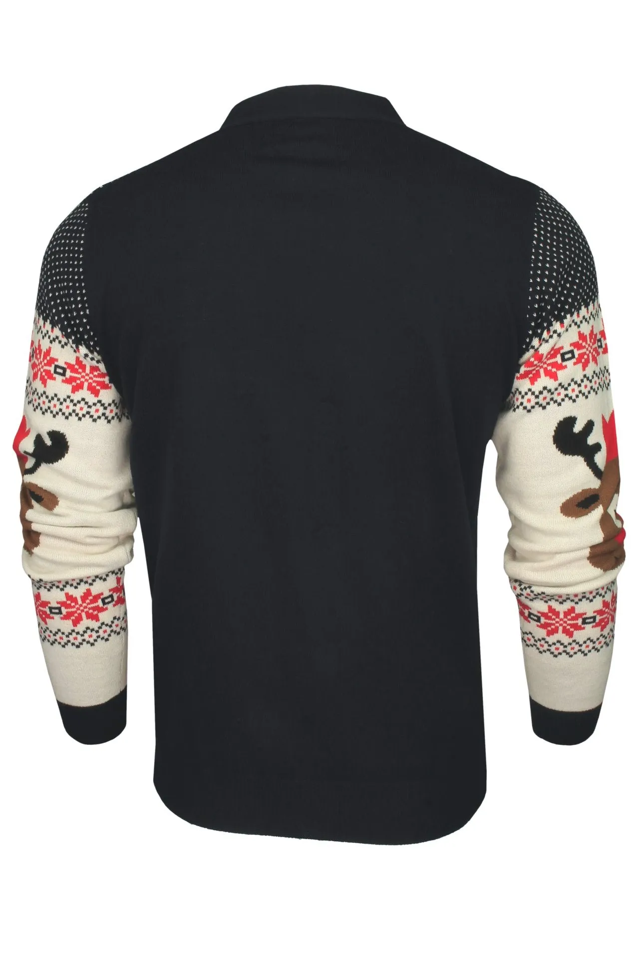 Xact Men's Rudolf Reindeer Button-Up Christmas Cardigan