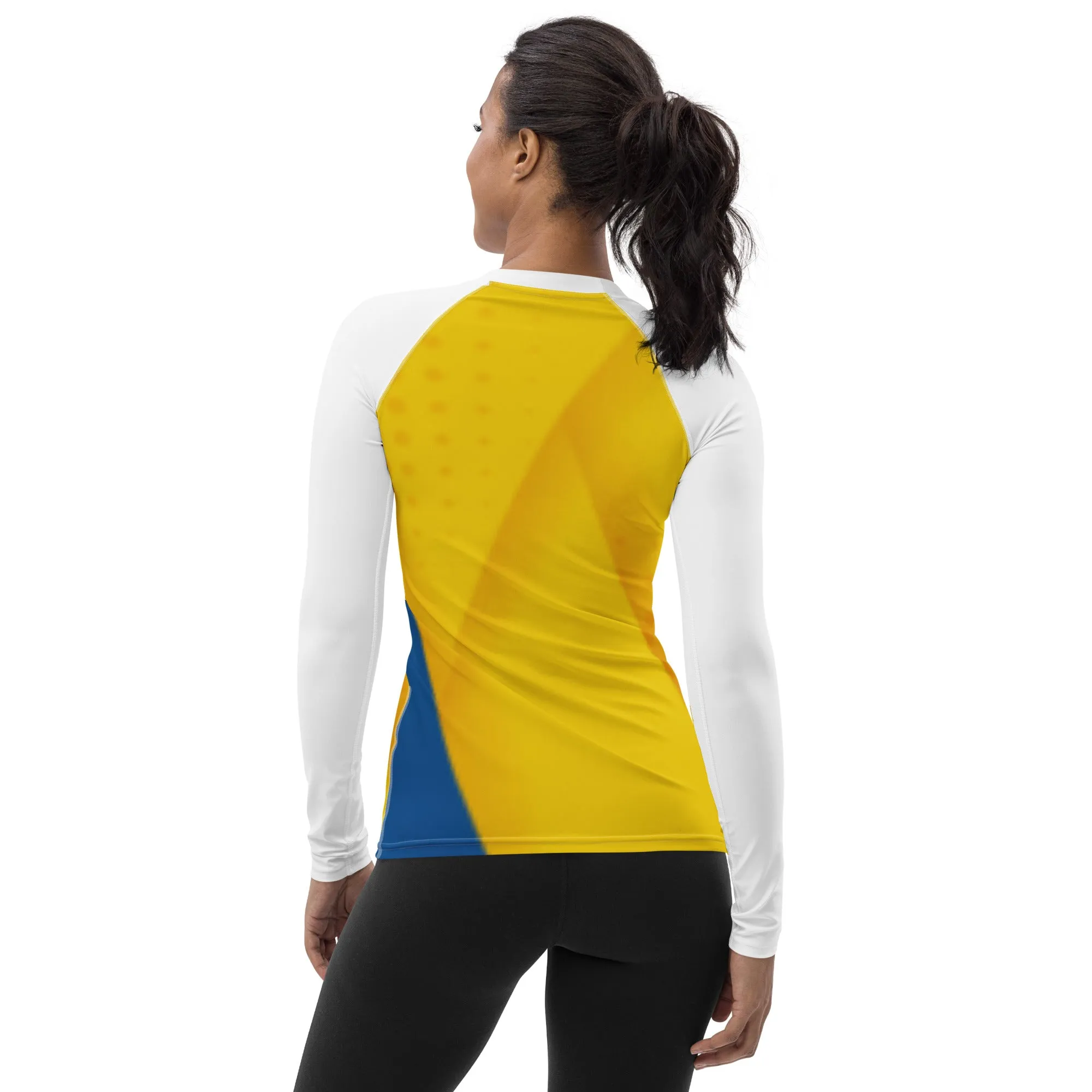 YELLOW AND BLUE ABSTRACT COLLECTION - Women's Rash Guard