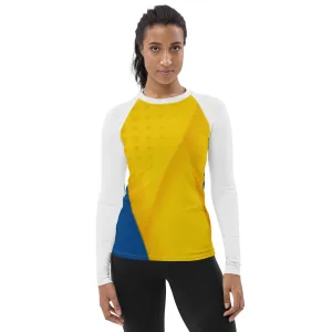 YELLOW AND BLUE ABSTRACT COLLECTION - Women's Rash Guard