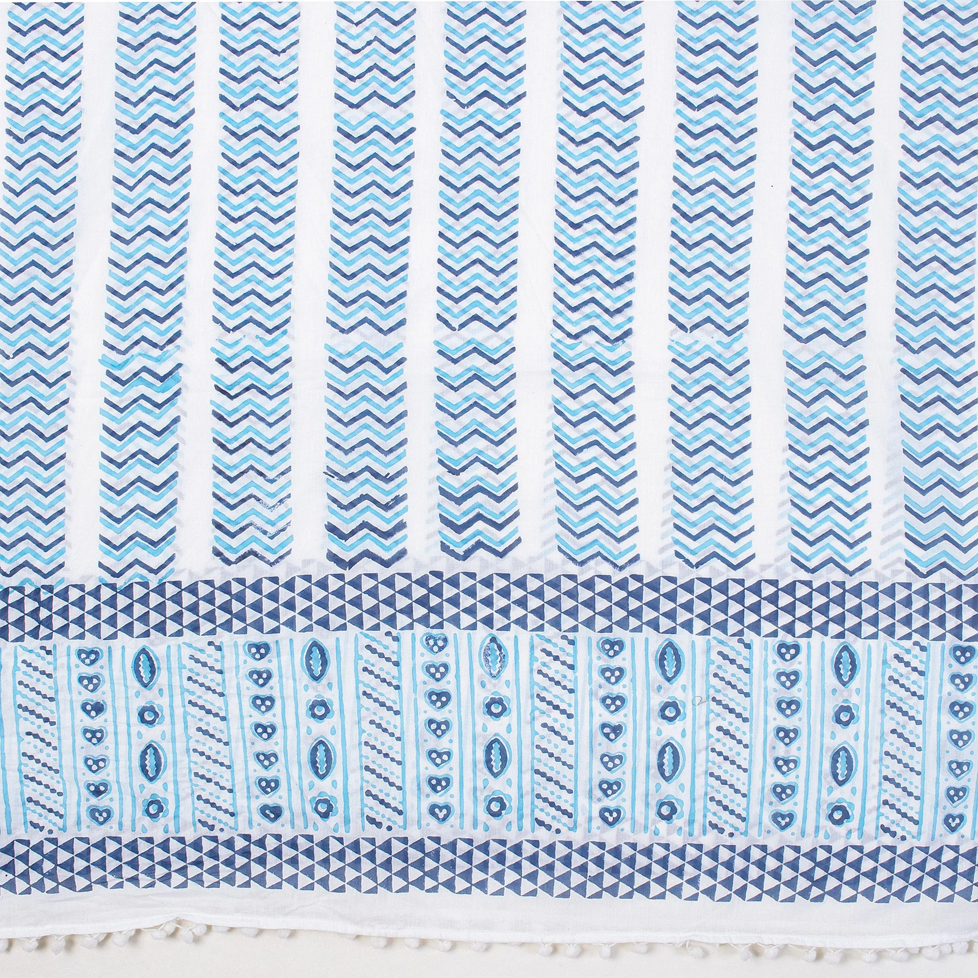 Zig Zag Block Printed Soft Cotton Sexy Swimwear Sarong